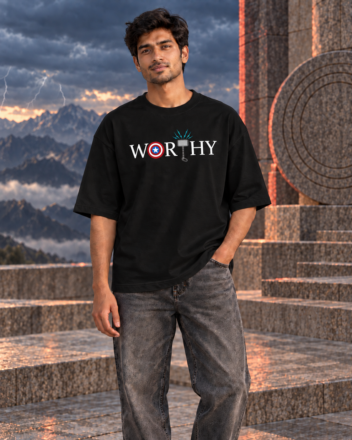 Worthy of the Storm — Black — oversized styling #Color_Black