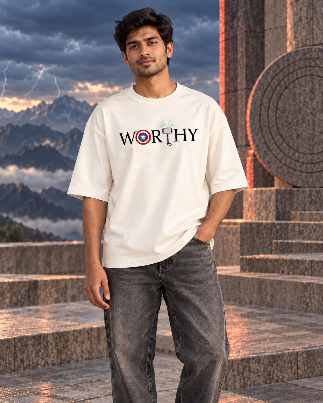 Worthy of the Storm — Off White — oversized styling #Color_Off White