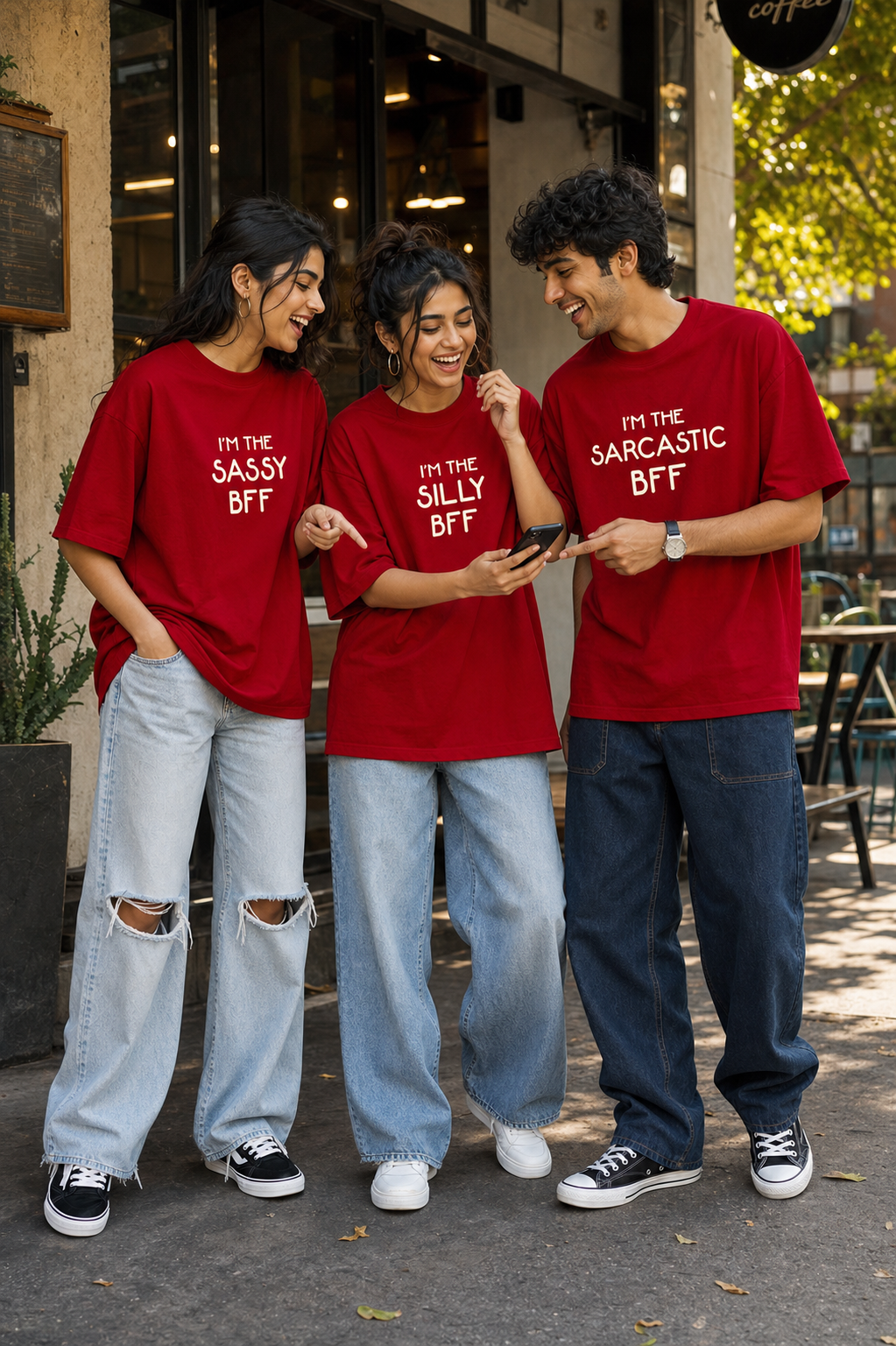 Sassy BFF / Silly BFF / Sarcastic BFF Unisex Matching T-Shirts – 01 limited red bff lifestyle