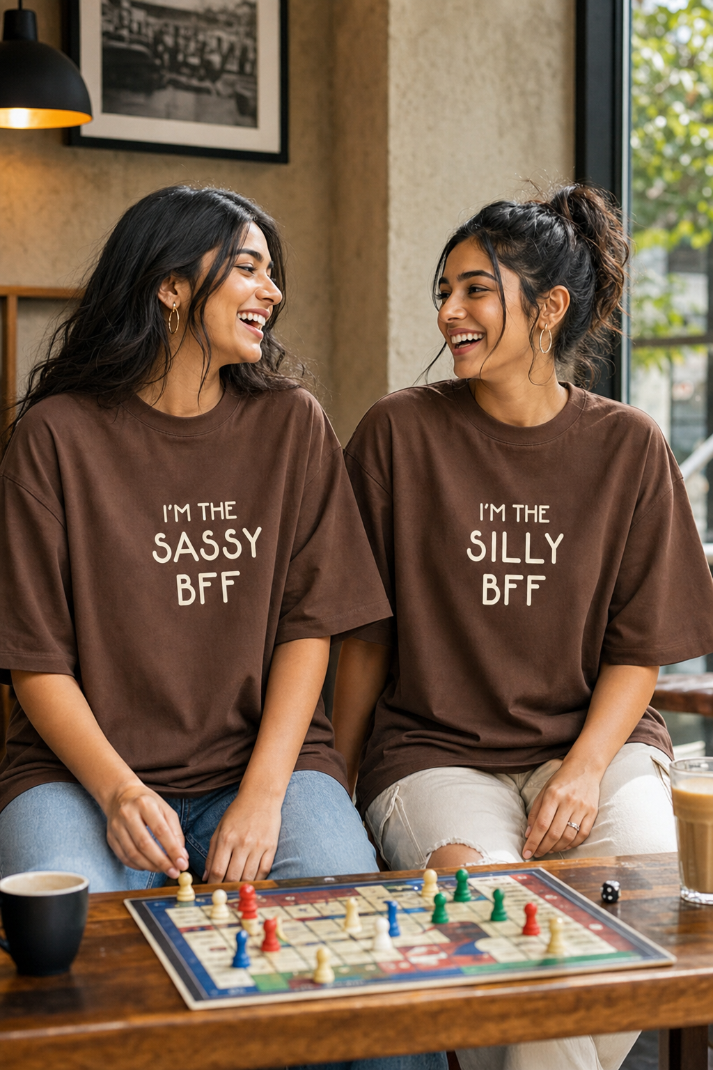 Sassy BFF / Silly BFF / Sarcastic BFF Unisex Matching T-Shirts – 02 coffee brown bff lifestyle