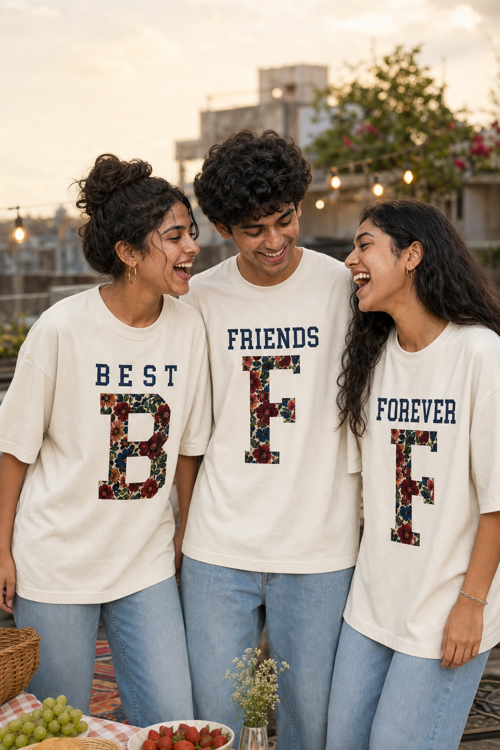 Best Friends Forever (BFF) Unisex Matching T-Shirts – 06 Warm Off White