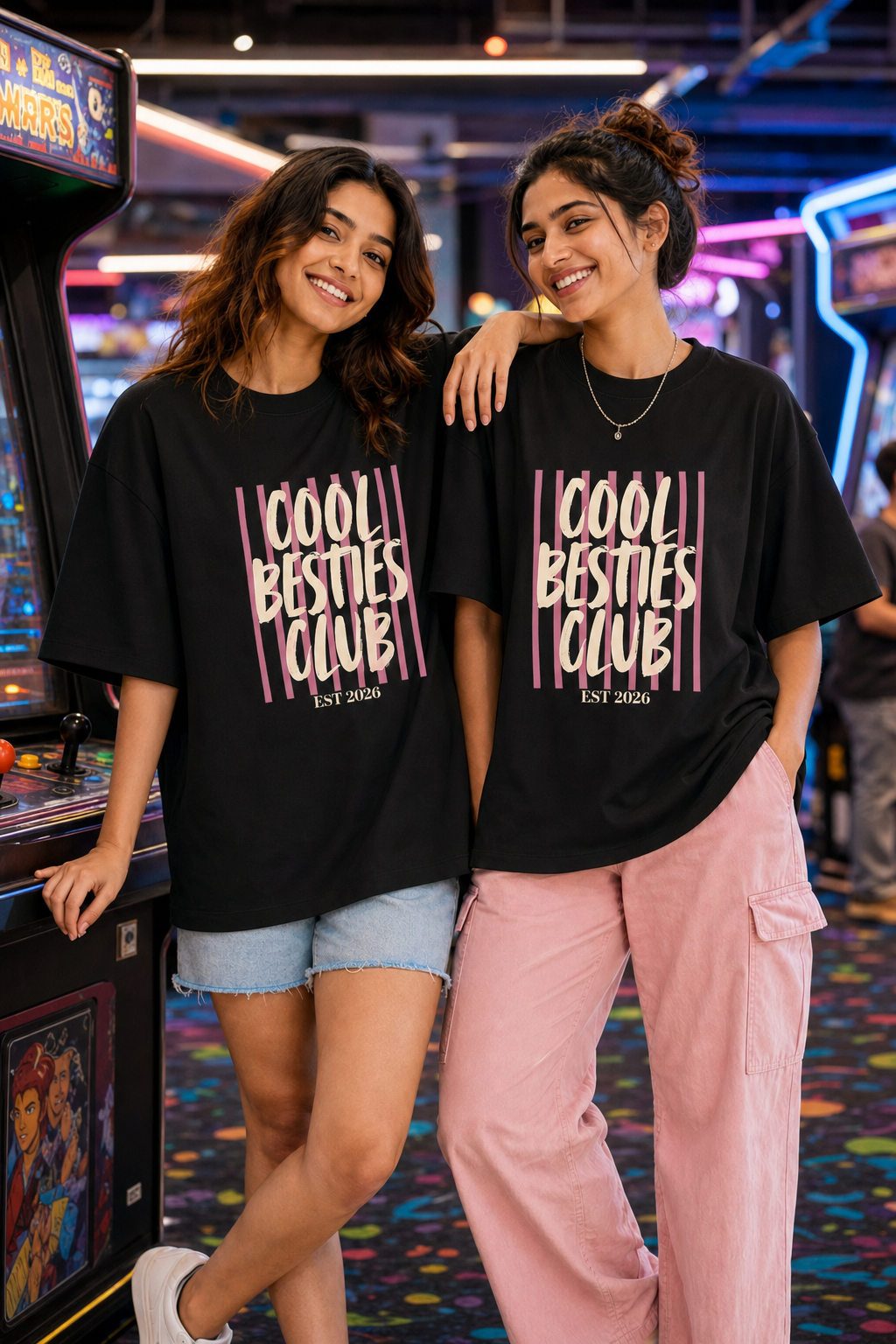 Cool Besties Club Unisex Matching T-Shirts – 07 Matte Black