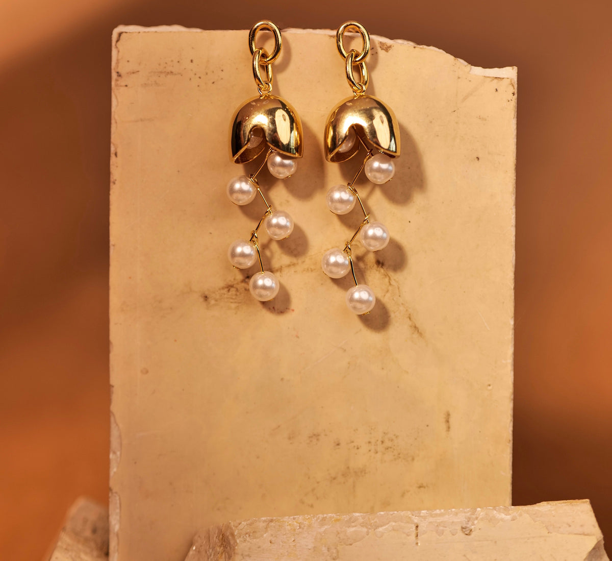 Bell Earrings with Pearl – photo 2