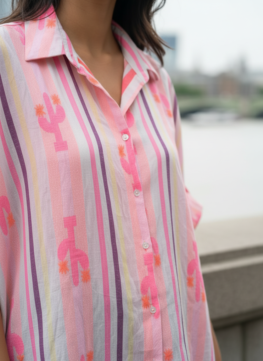 Watercolour Cacti Resort Shirt