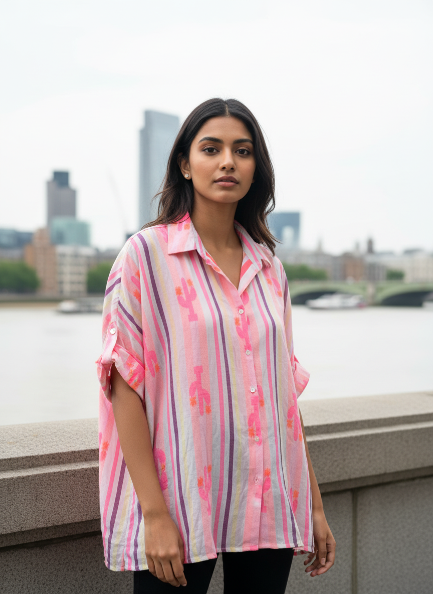 Watercolour Cacti Resort Shirt