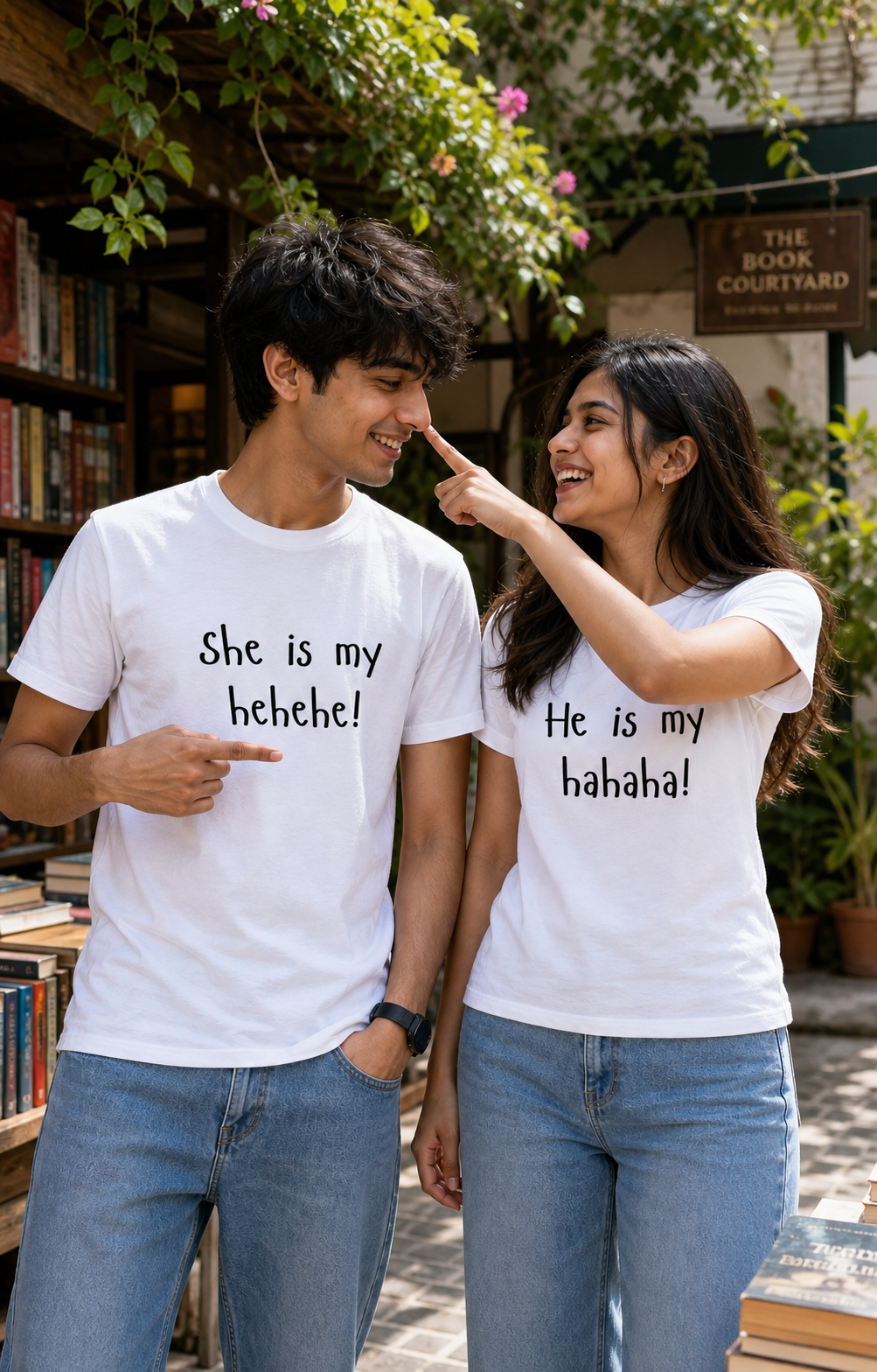 HEHEHE / HAHAHA PERSONALISED UNISEX T-SHIRTS - MATCHING SET