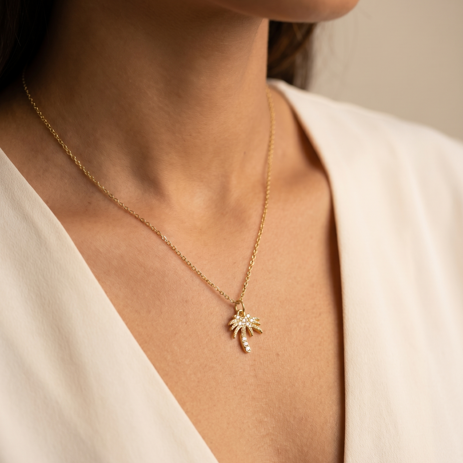 Crystal Palm Tree Necklace