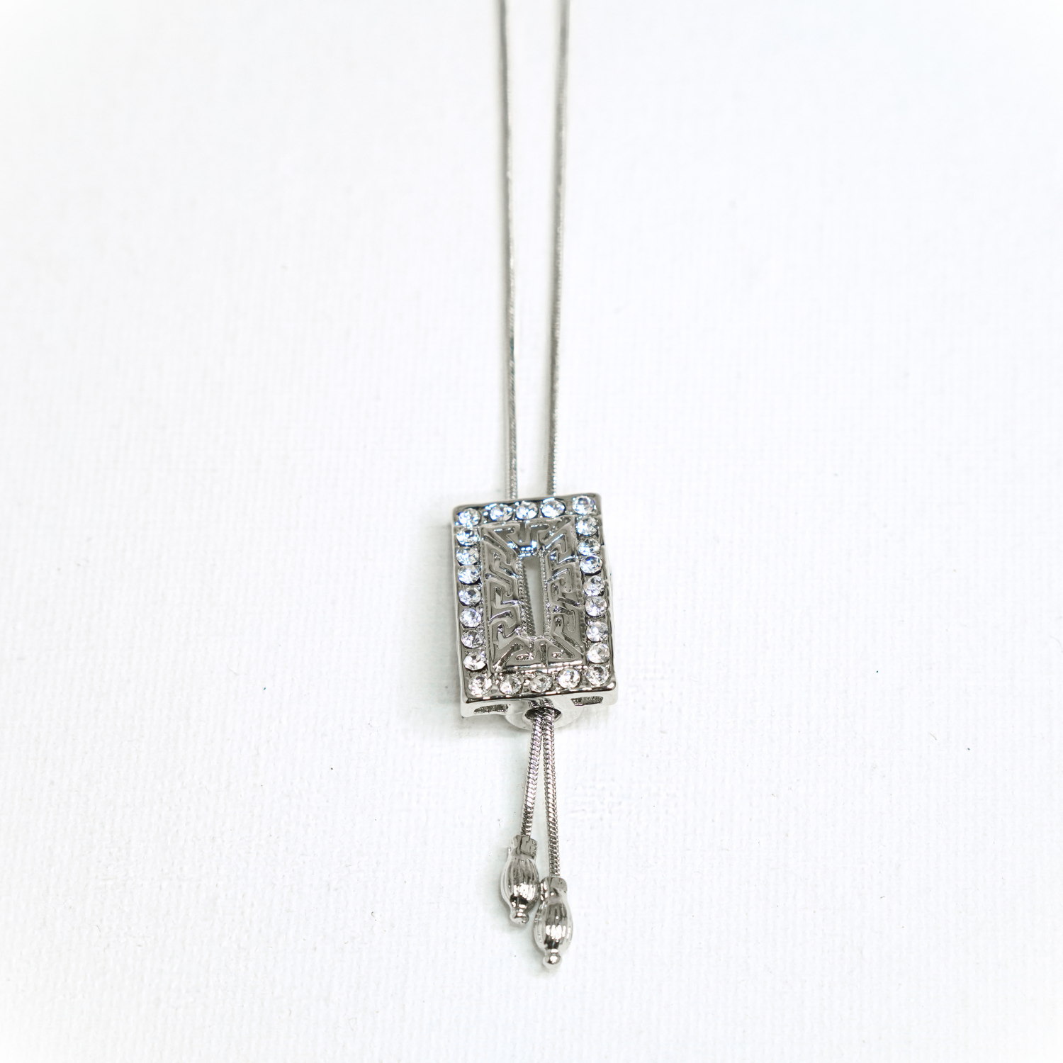 Regal Crystal Lariat Necklace