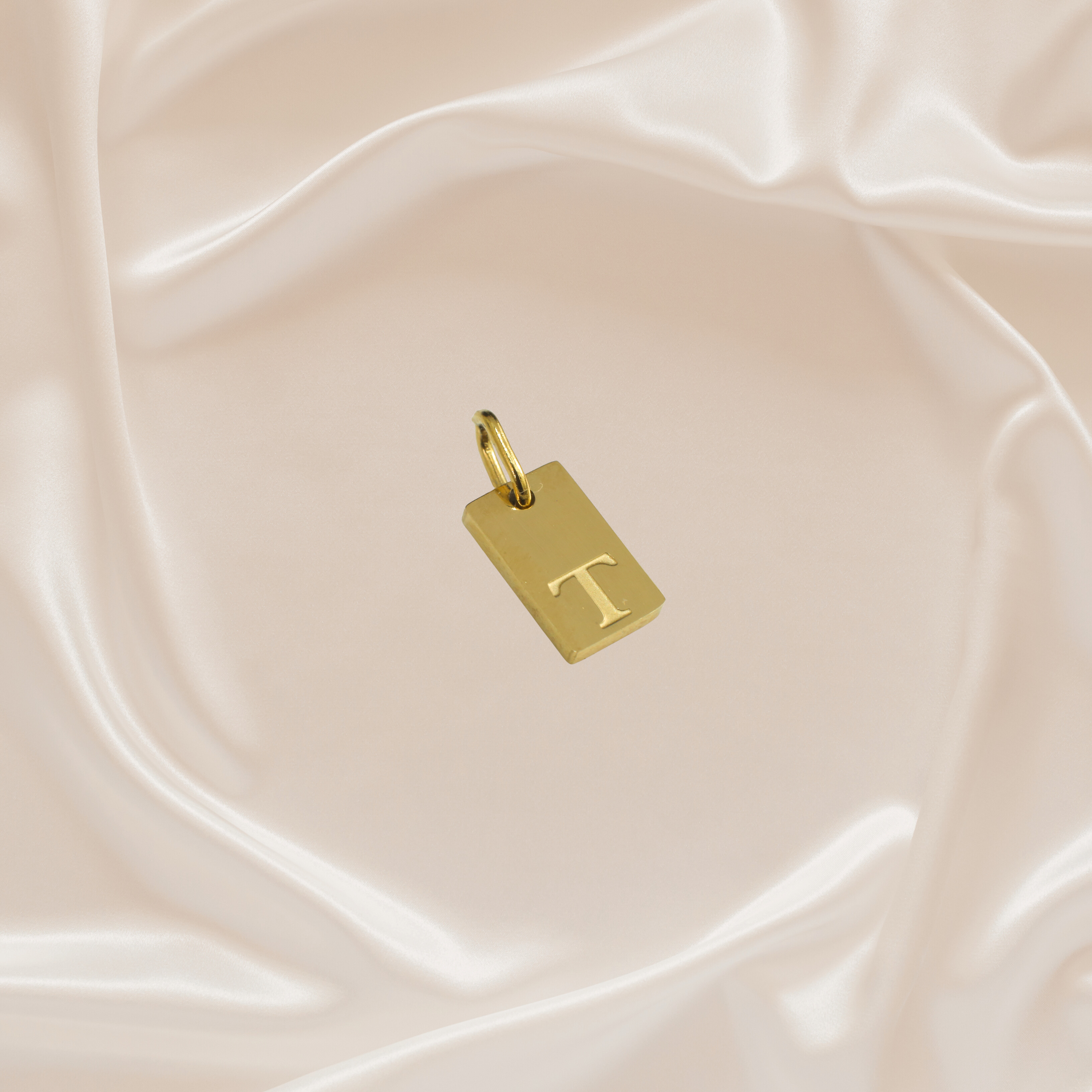 Dainty Alphabet Charm Gold  - T