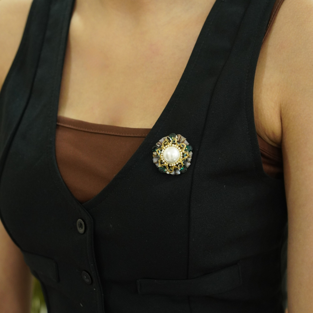 Celest Pearl Brooch