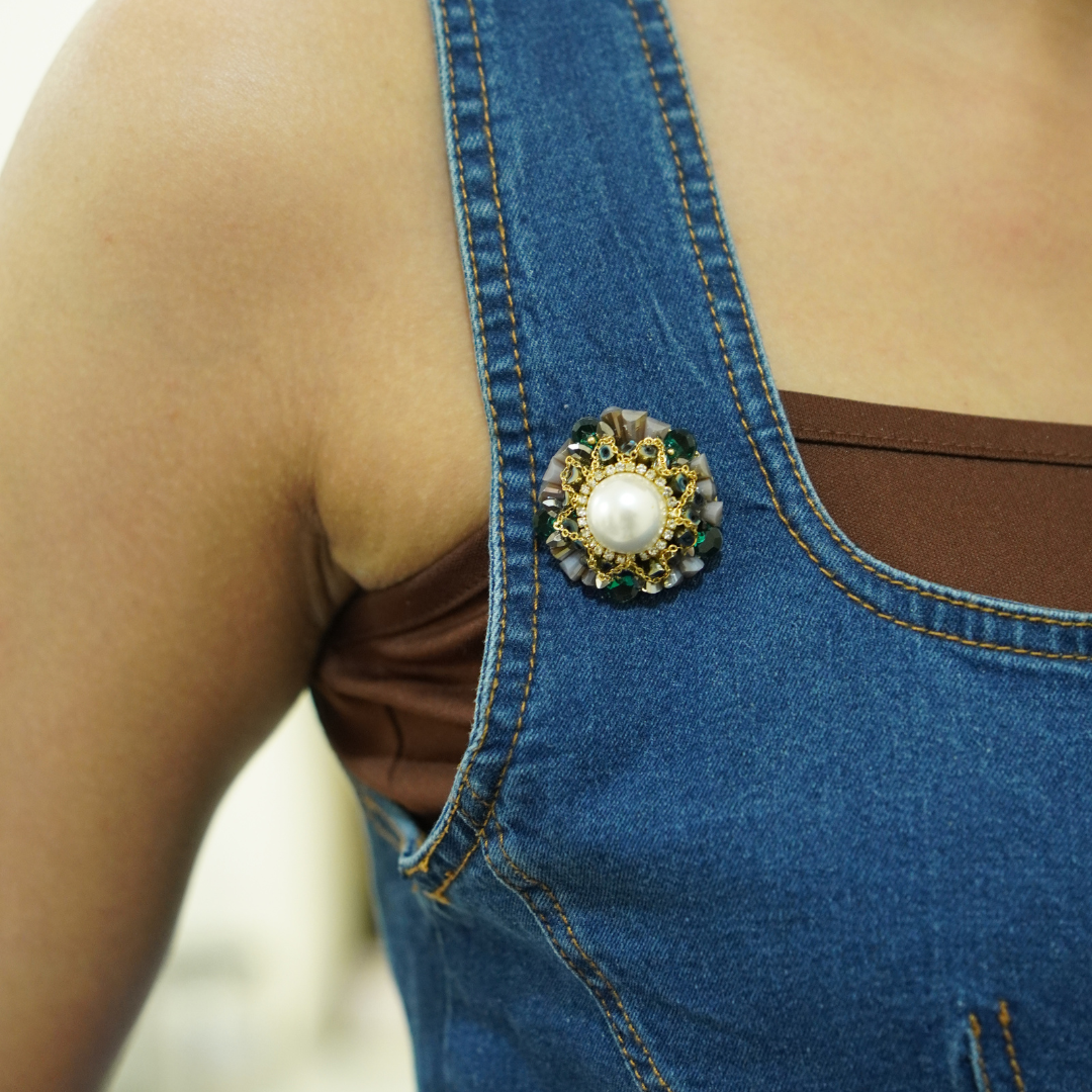 Celest Pearl Brooch