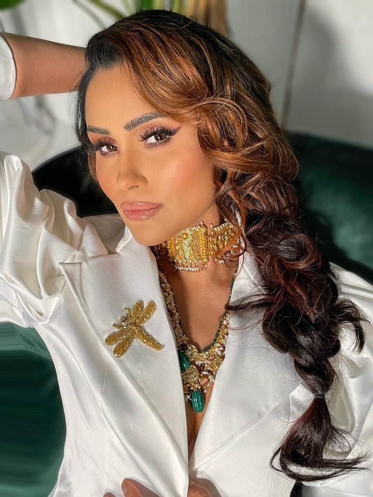 Kanika Sasan in our ivory blazer set with zardosi hand embroidery – photo 1