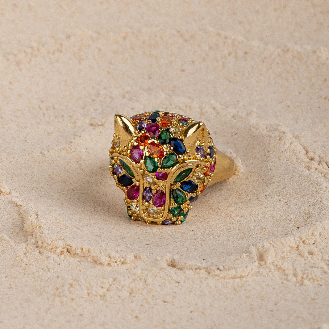 Studded Panther Adjustable Ring – photo 2