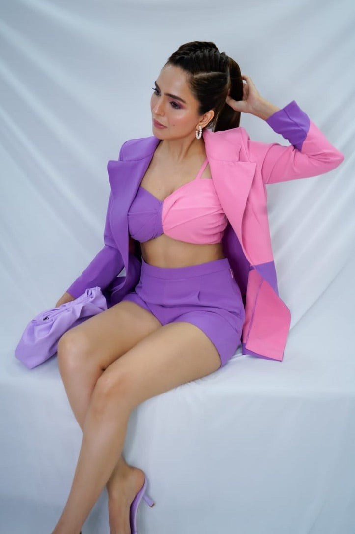 Sonam C Chabarra in our color block three piece blazer set – photo 2