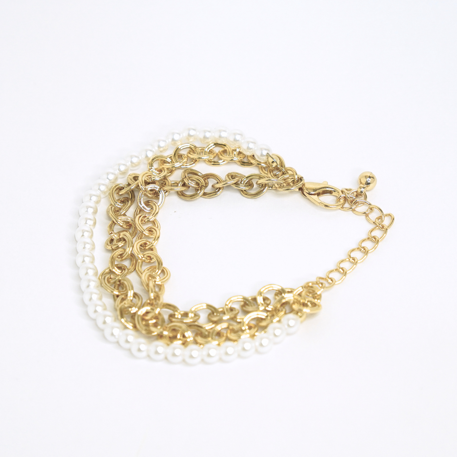 Pearl and Chain Bracelet Stack