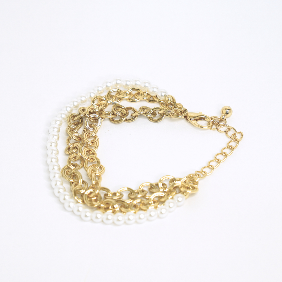Pearl and Chain Bracelet Stack – photo 3