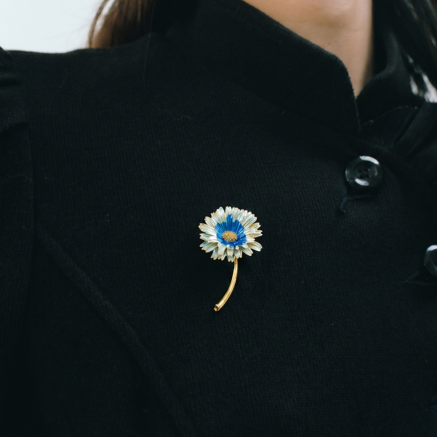 The Blue Daisy Brooch