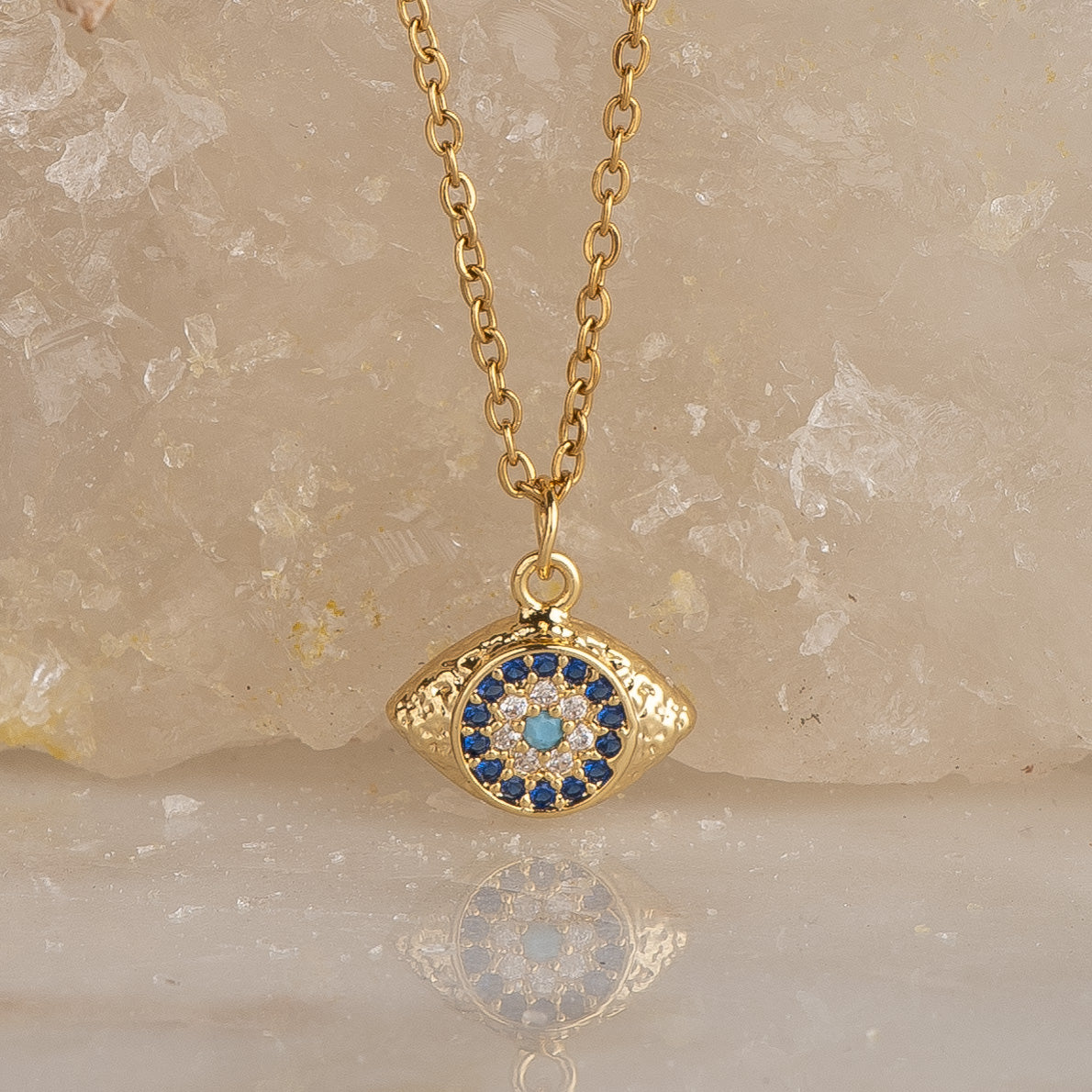 Nazar Studded Evil Eye Pendant with Necklace – photo 2