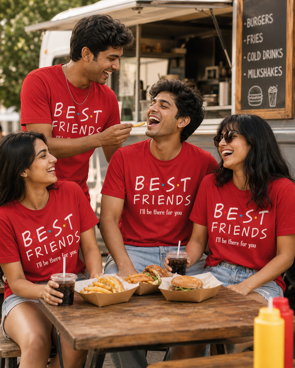 B.E.S.T F.R.I.E.N.D.S – I'll Be There for You Unisex Matching T-Shirts – Best Friends I ll be there for you Oversized Black Red