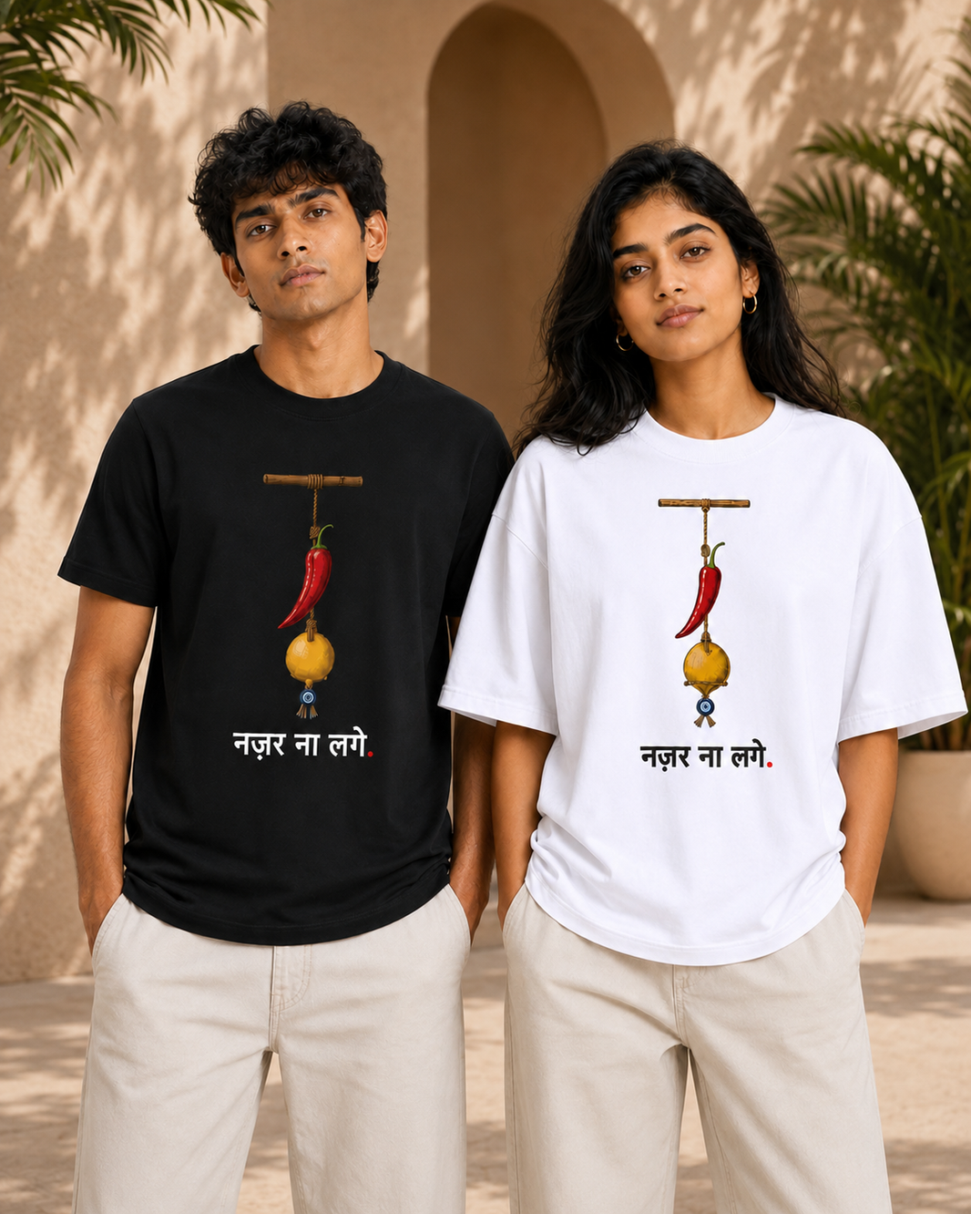 Nimbu Mirchi Nazar Na Lage Unisex Tee 🍋🌶️ – photo 1