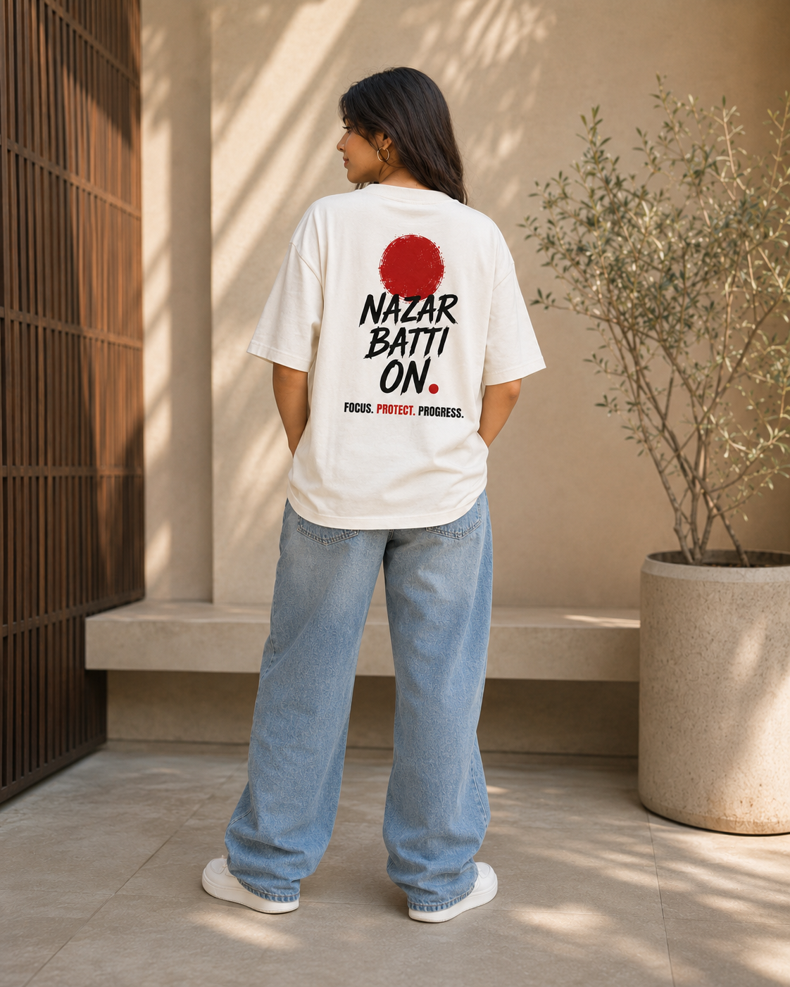 Nazar Batti On Oversized T-Shirt