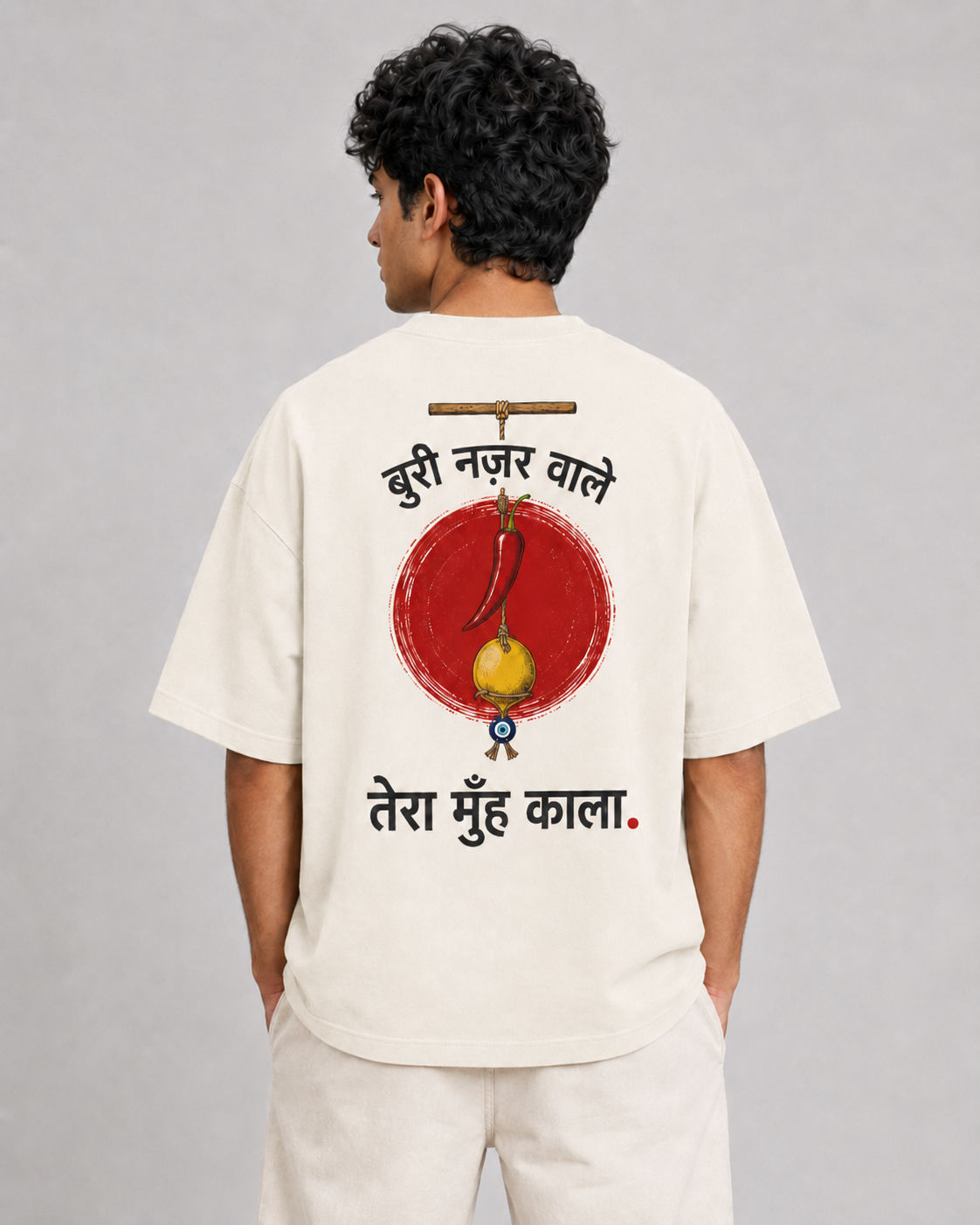 Mirchi Nazar Totka Oversized T-Shirt