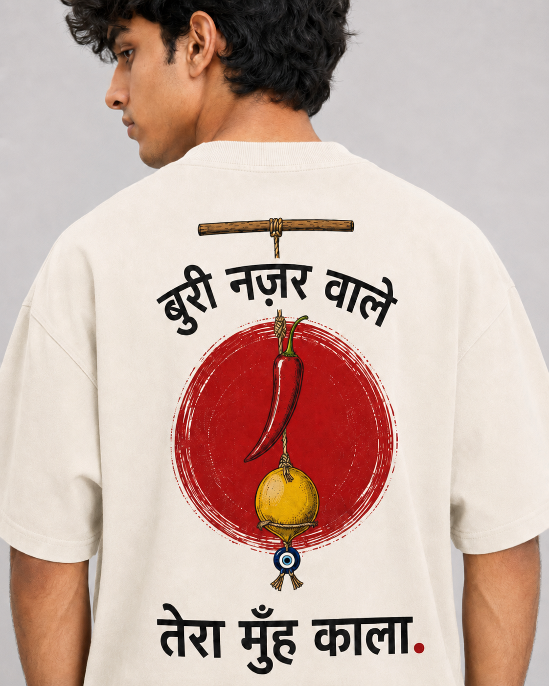 Mirchi Nazar Totka Oversized T-Shirt