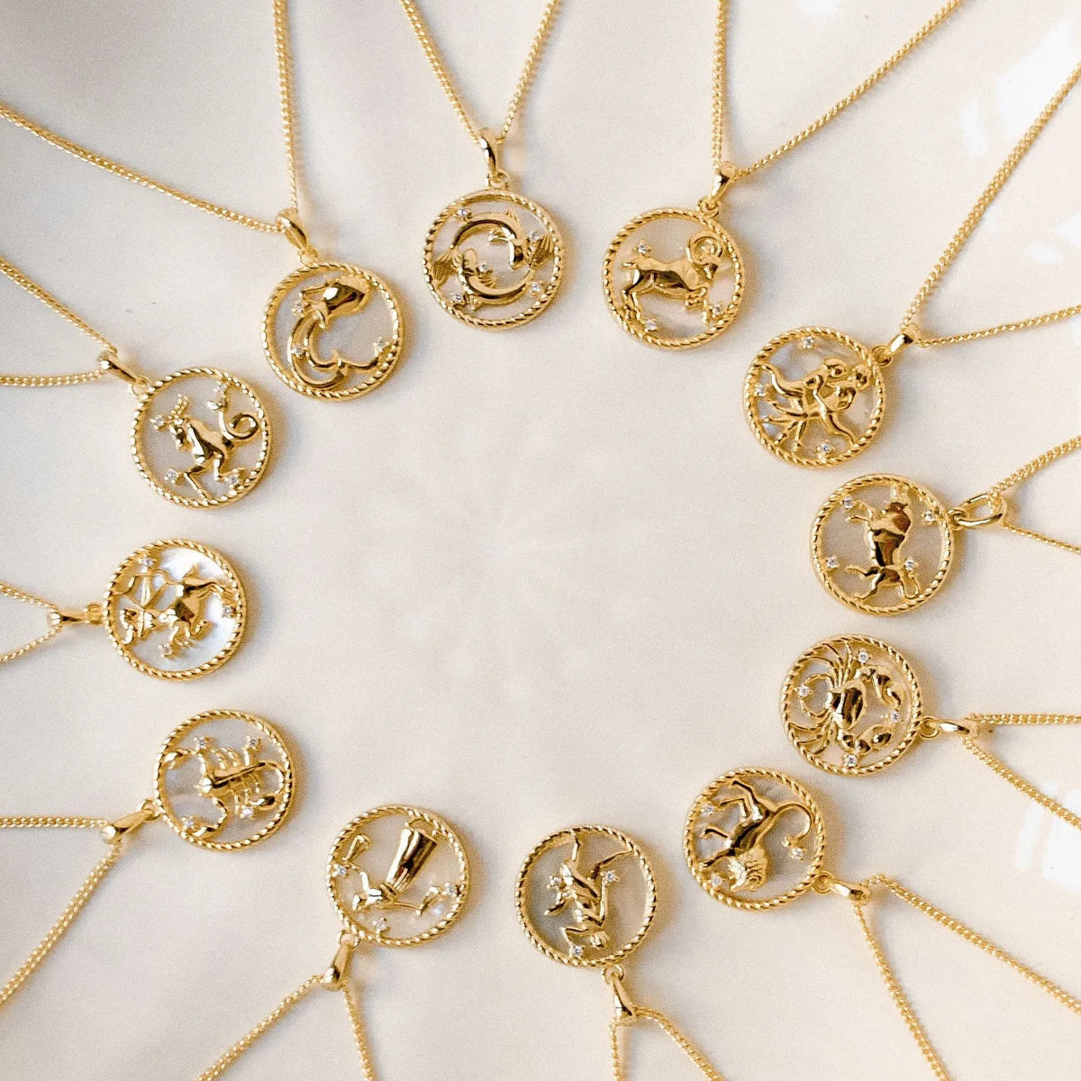 Zodiac Celestial Symbol Pendant with Chain