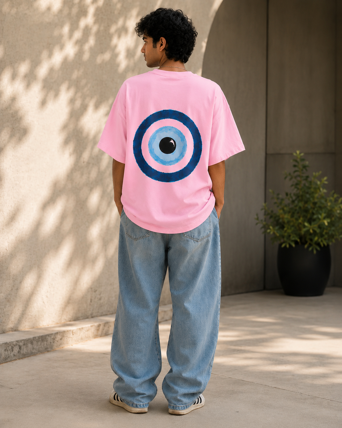 Evil Eye Charm Personalised Unisex Oversized Tee