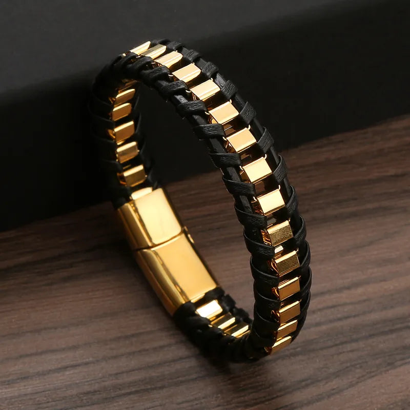 Gold Biker Bracelet for Men – photo 2