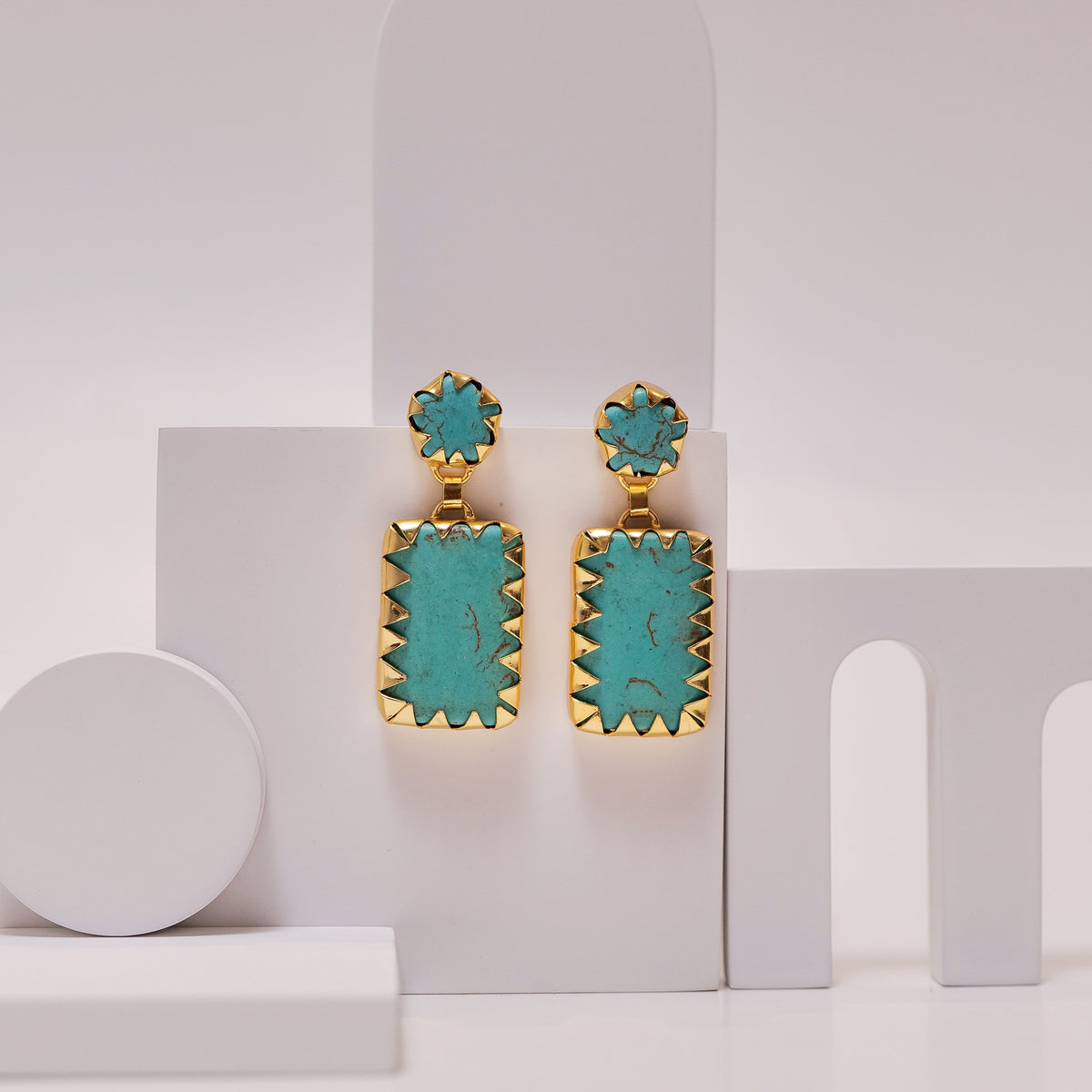 Serene Turquoise Danglers – photo 1