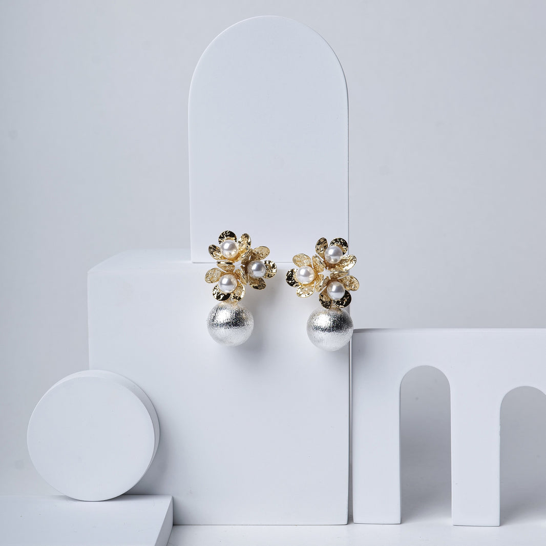 Triple Flower Cocktail Earrings – photo 2