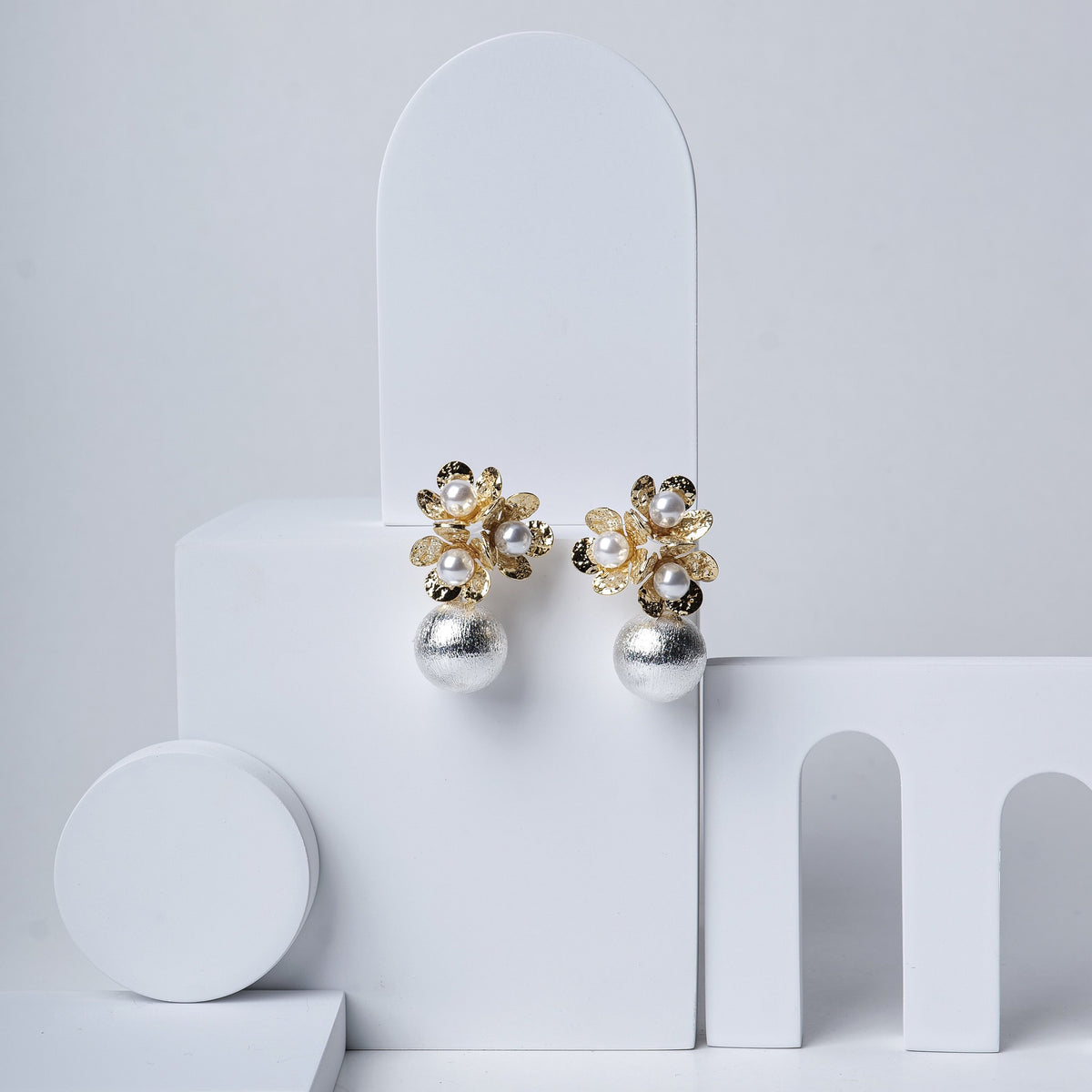Triple Flower Cocktail Earrings – photo 2