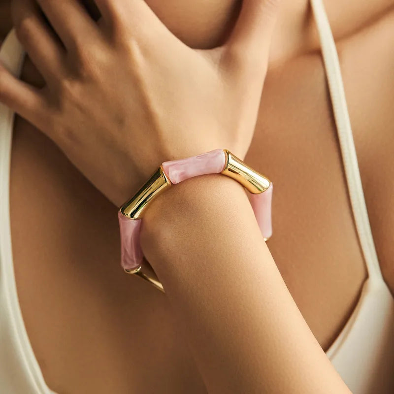 Candy Acrylic Stretchable Bangle – worn by a model