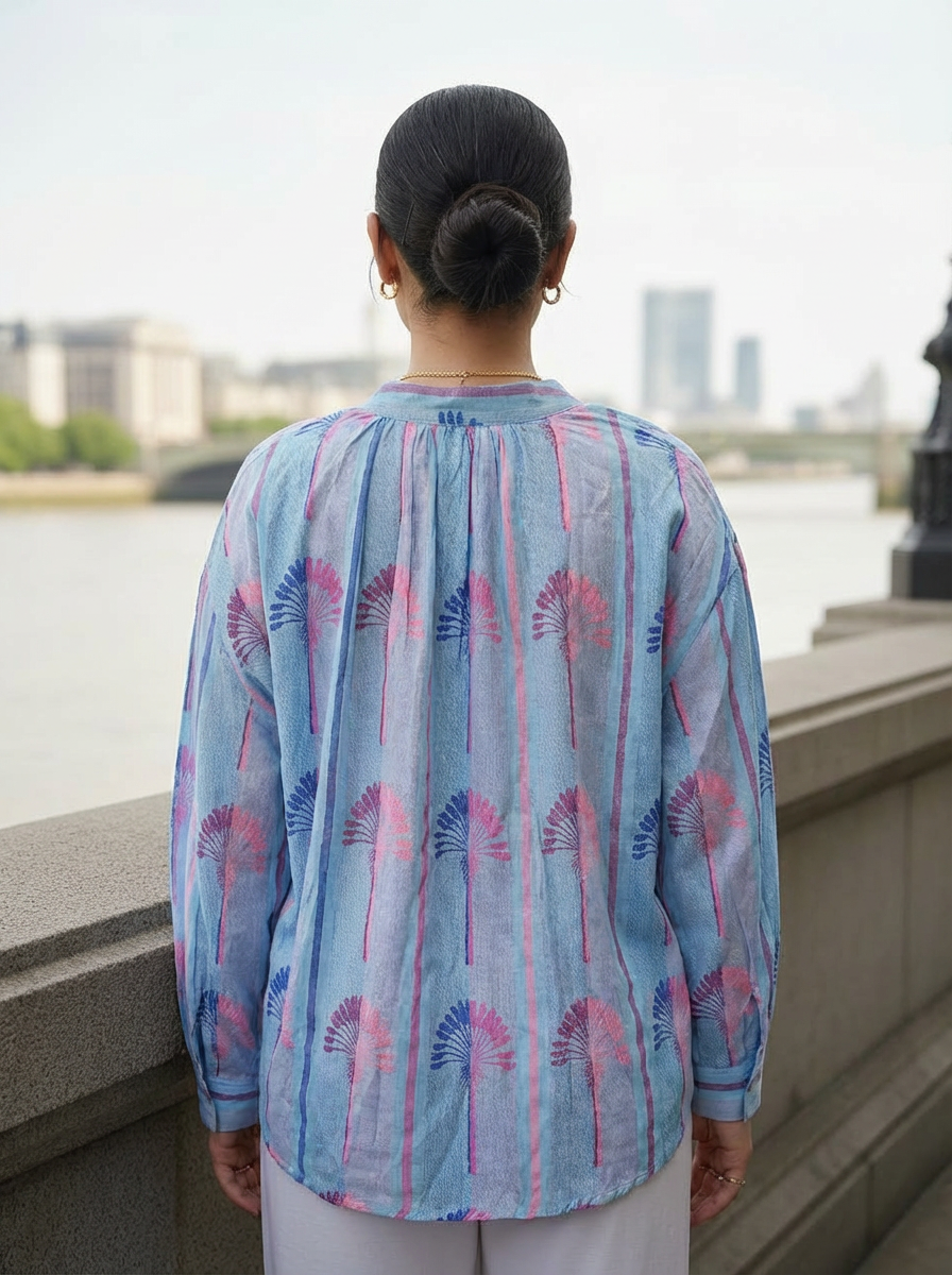 Mirage Botanical Draped Blouse