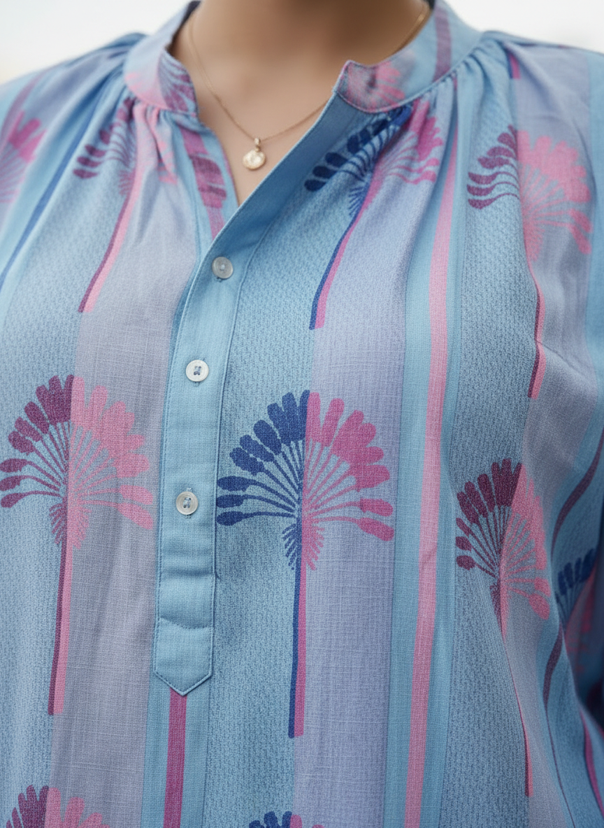 Mirage Botanical Draped Blouse