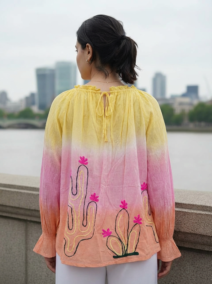 Oasis Fringe Tie-Dye Top