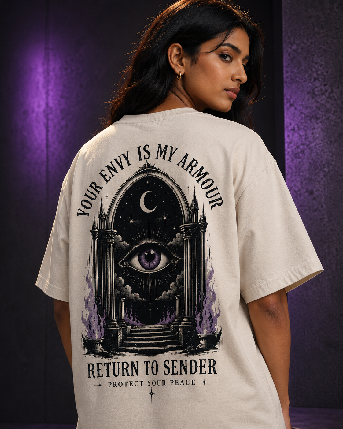 Return To Sender Evil Eye Unisex Oversized Tee
