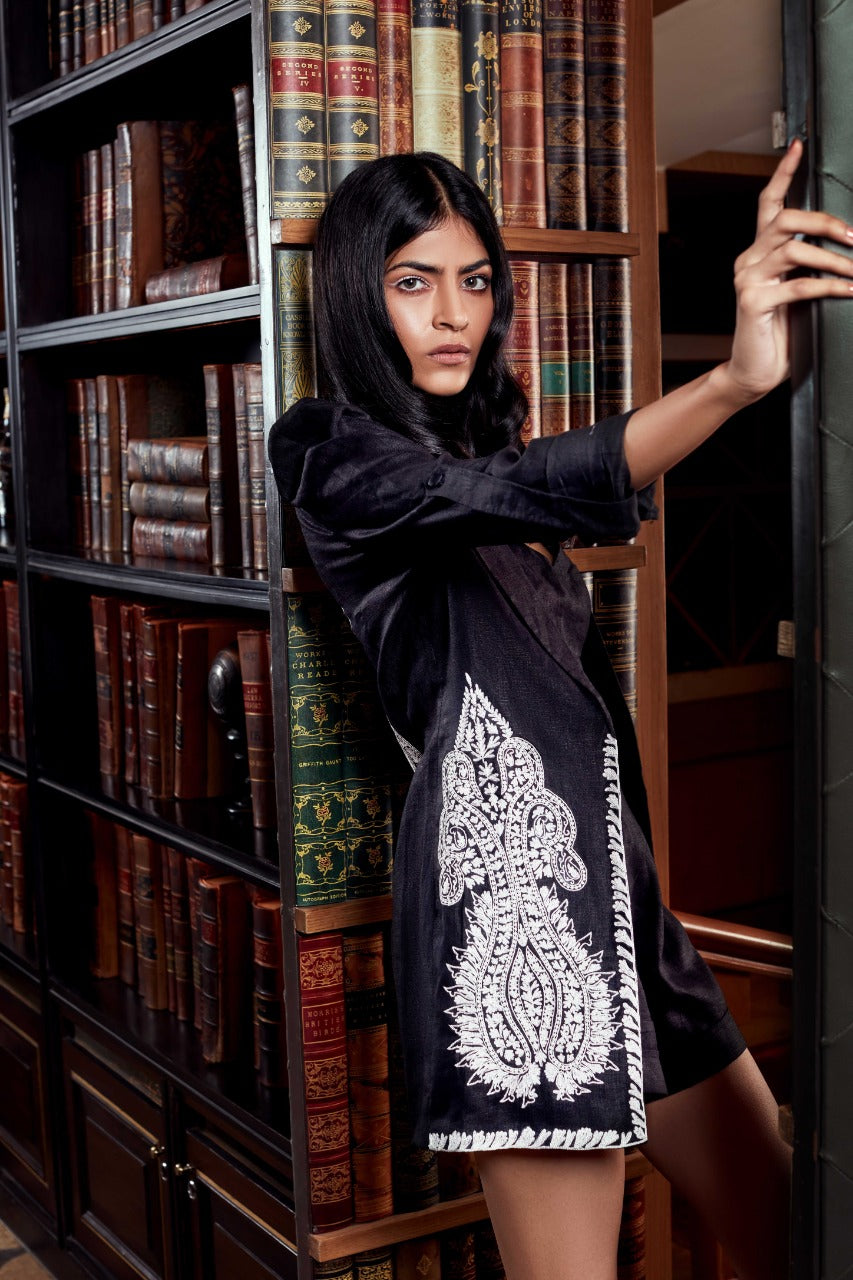 Black Kashida Hand Embroidered Set – photo 3
