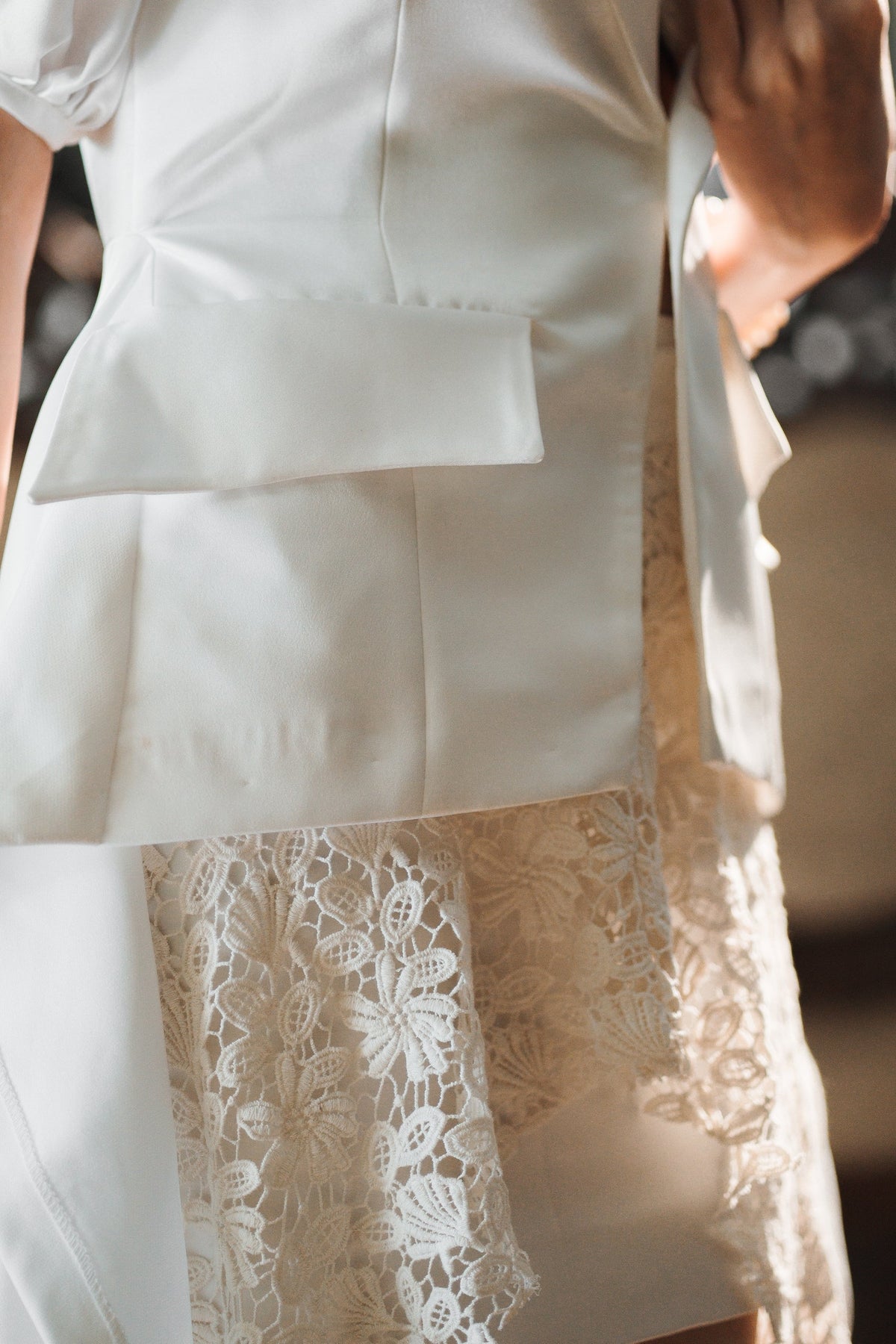 Ivory blazer set with lace trail – photo 4