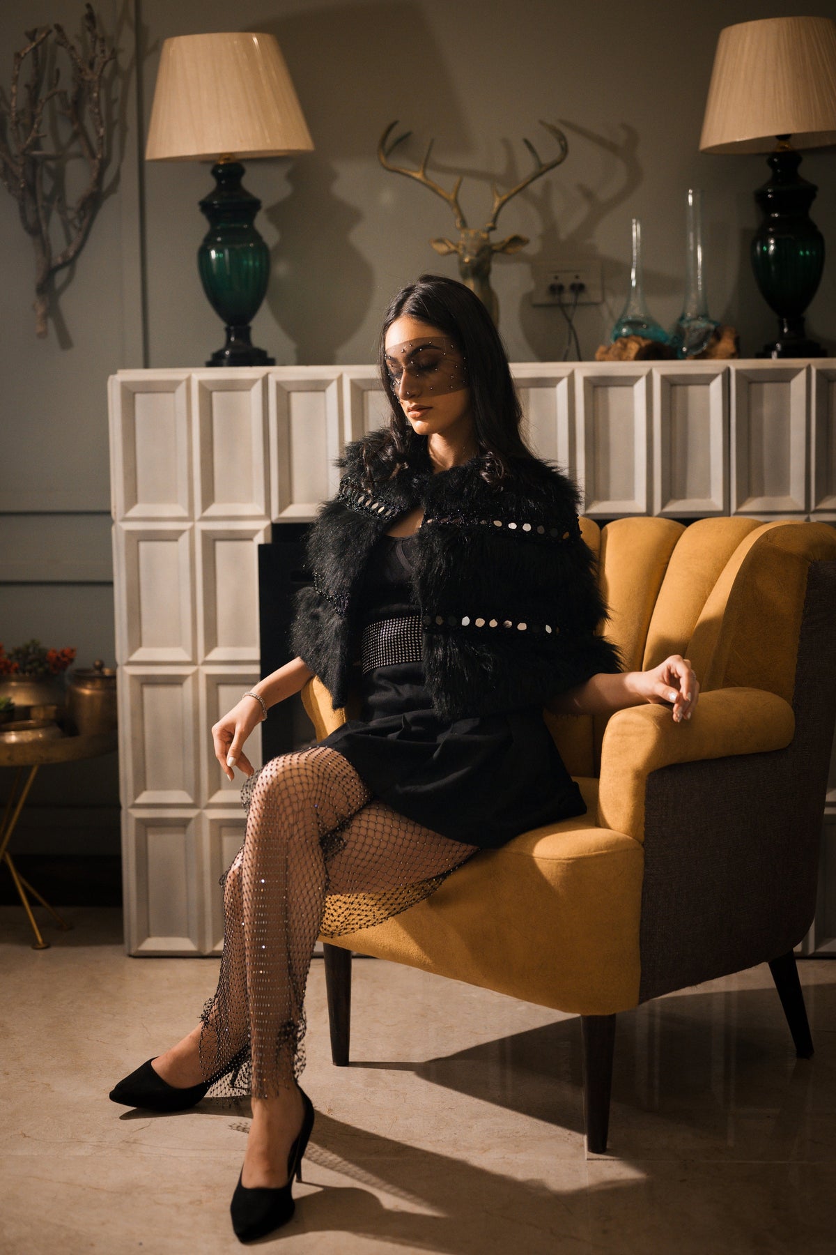 Black mirror work fur cape – photo 3