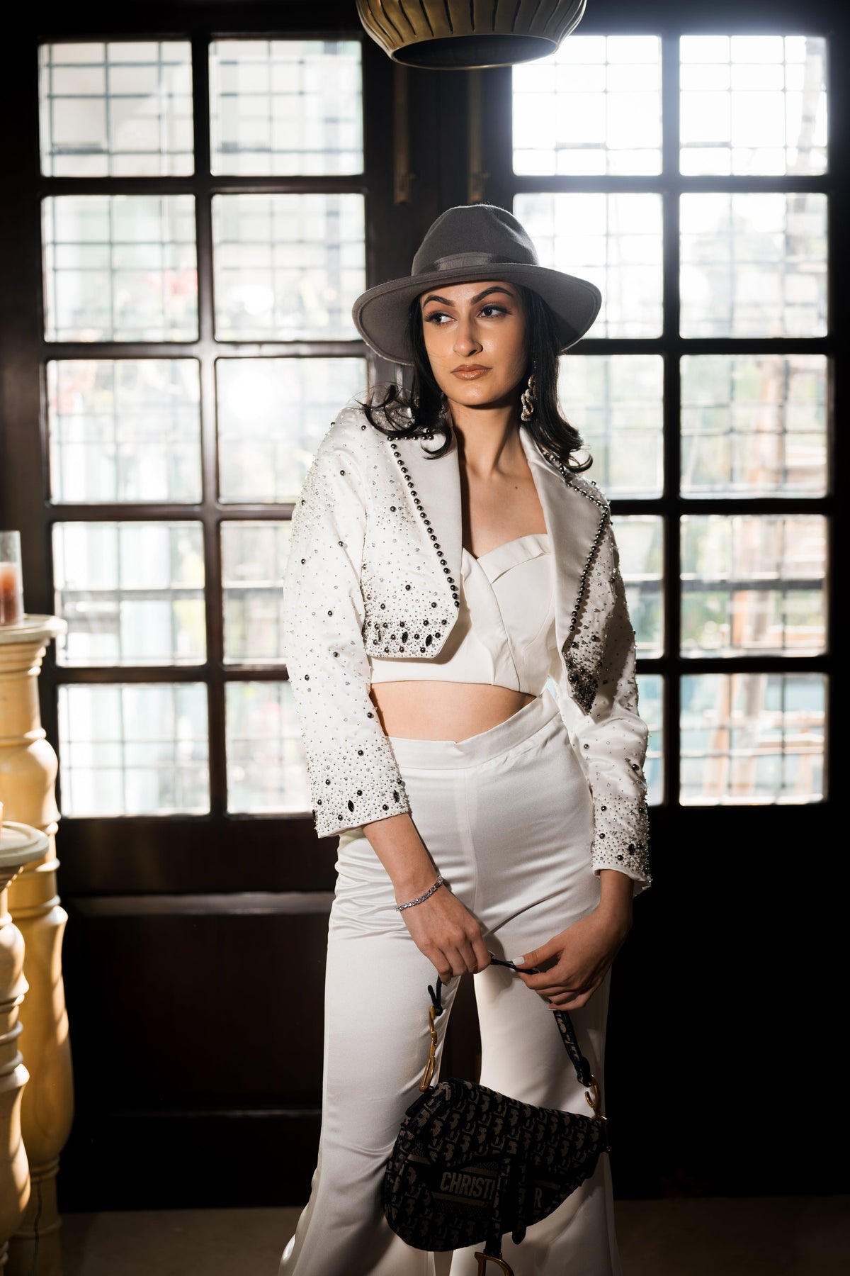 Ivory hand embroidered 3 piece set – photo 8