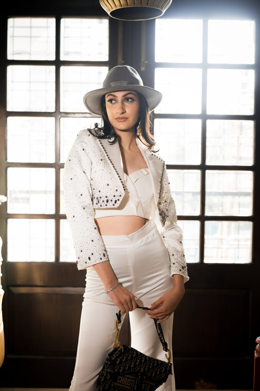 Ivory hand embroidered 3 piece set – photo 2