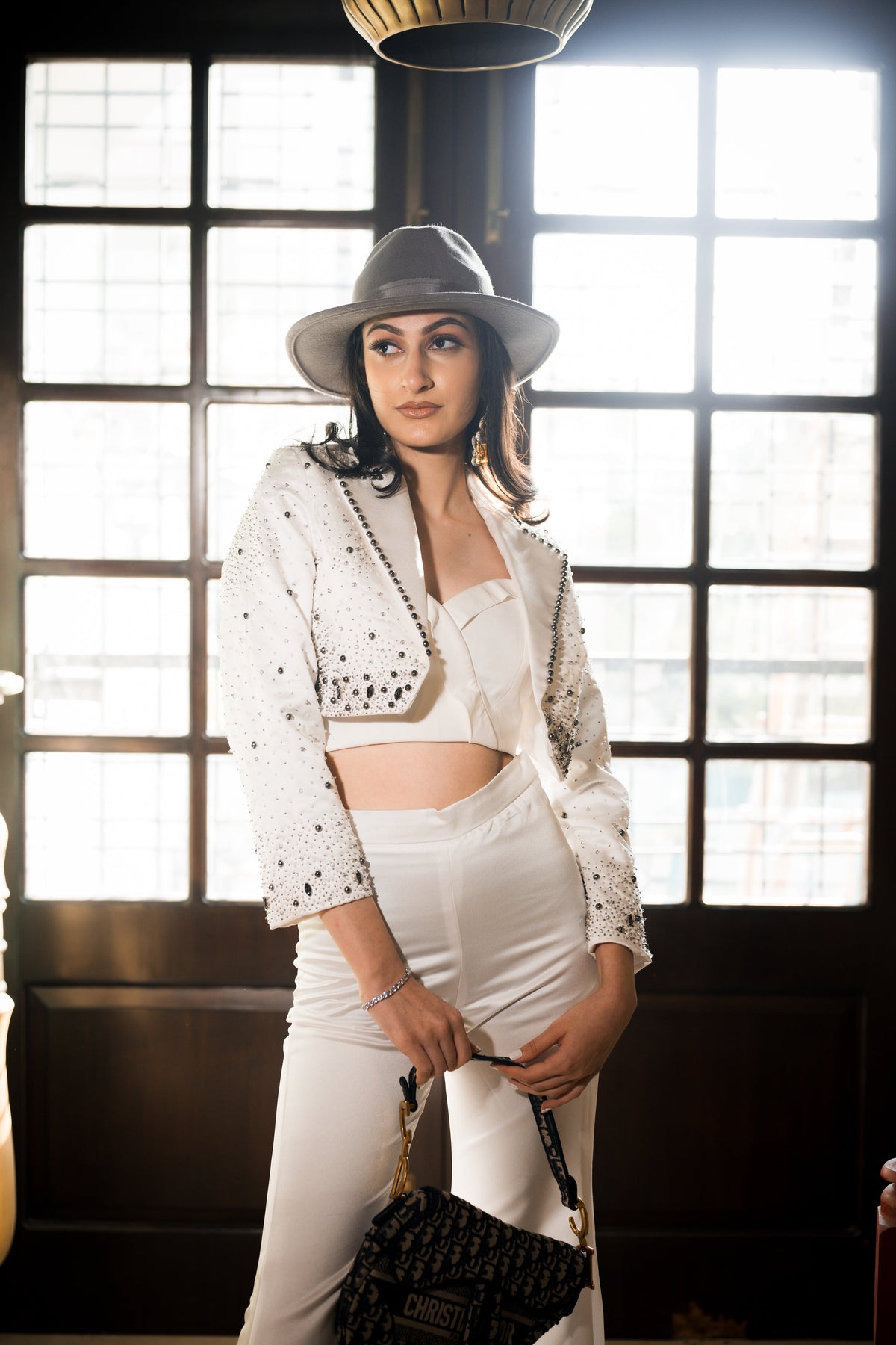 Ivory hand embroidered 3 piece set – photo 2