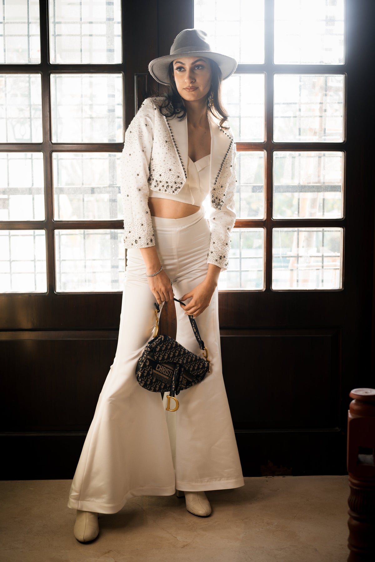 Ivory hand embroidered 3 piece set – photo 3
