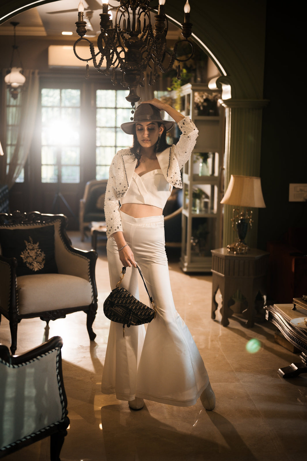 Ivory hand embroidered 3 piece set – photo 1