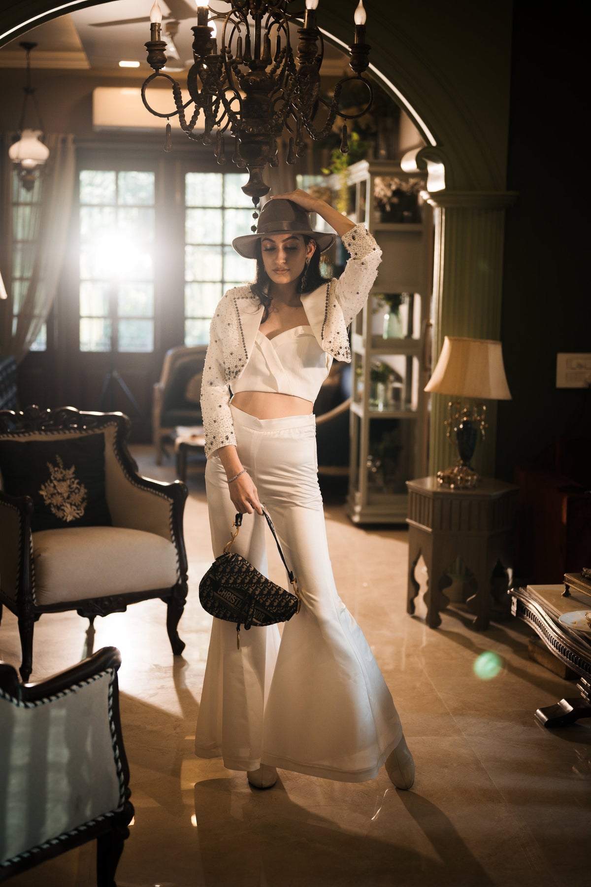 Ivory hand embroidered 3 piece set – photo 1