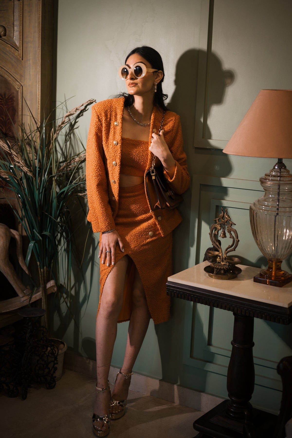 Orange woolen blazer set – photo 8