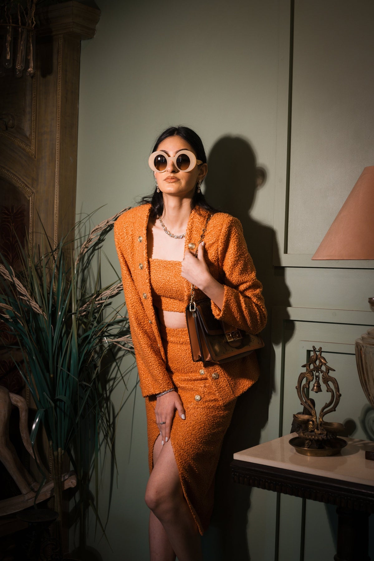 Orange woolen blazer set – photo 2