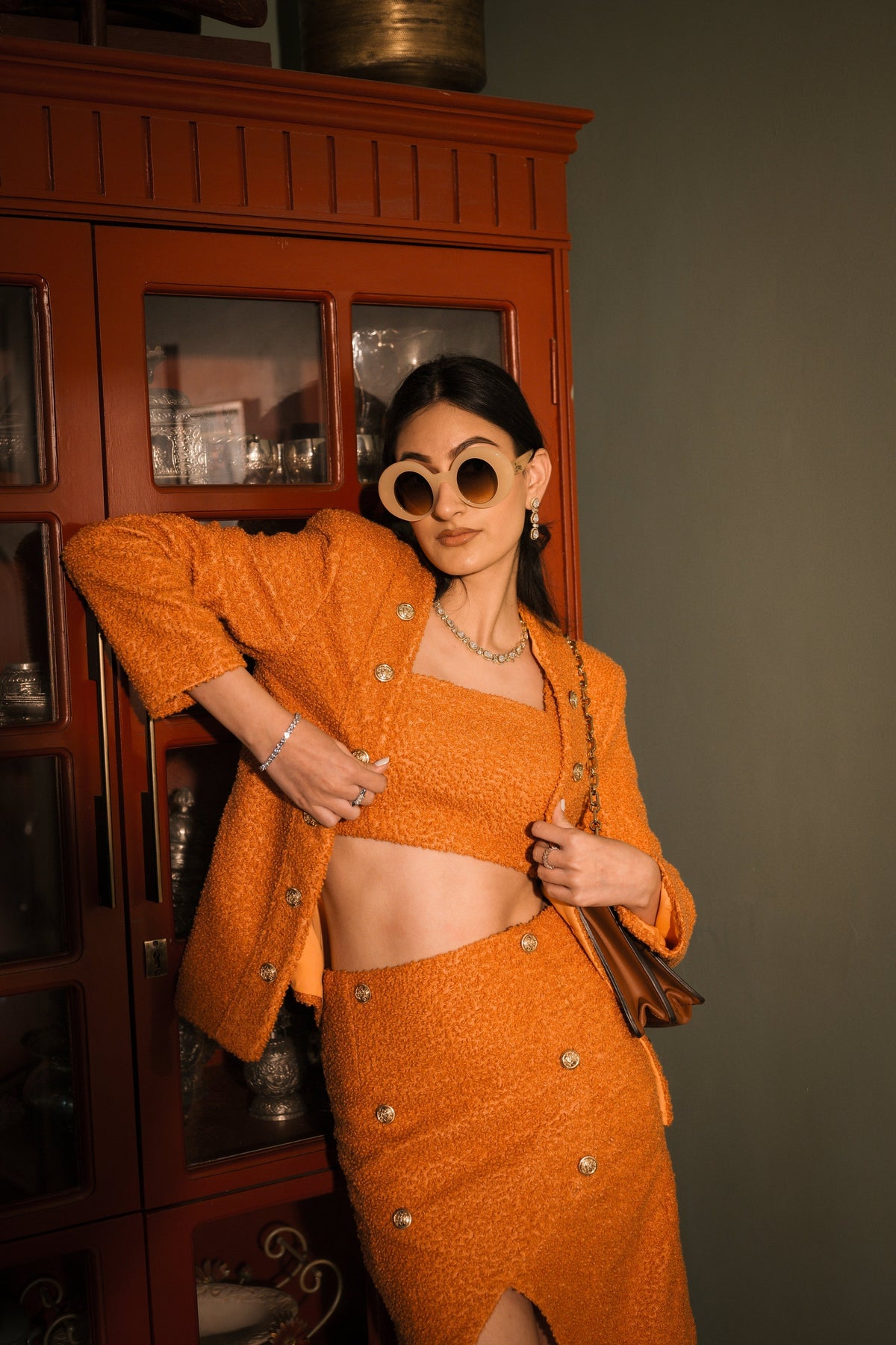 Orange woolen blazer set – photo 4